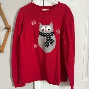 Christopher & Banks Red Sweater with Owl Design